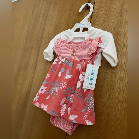 NWT Carter’s Baby Newborn Floral Dress Set with Cardigan – NB size - Picture 7 of 7